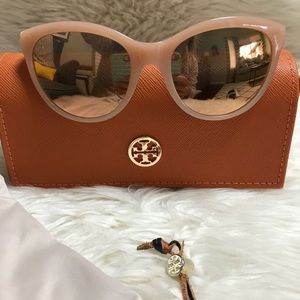 Tory Burch Rose Gold & Blush Cat Eye Sunglasses